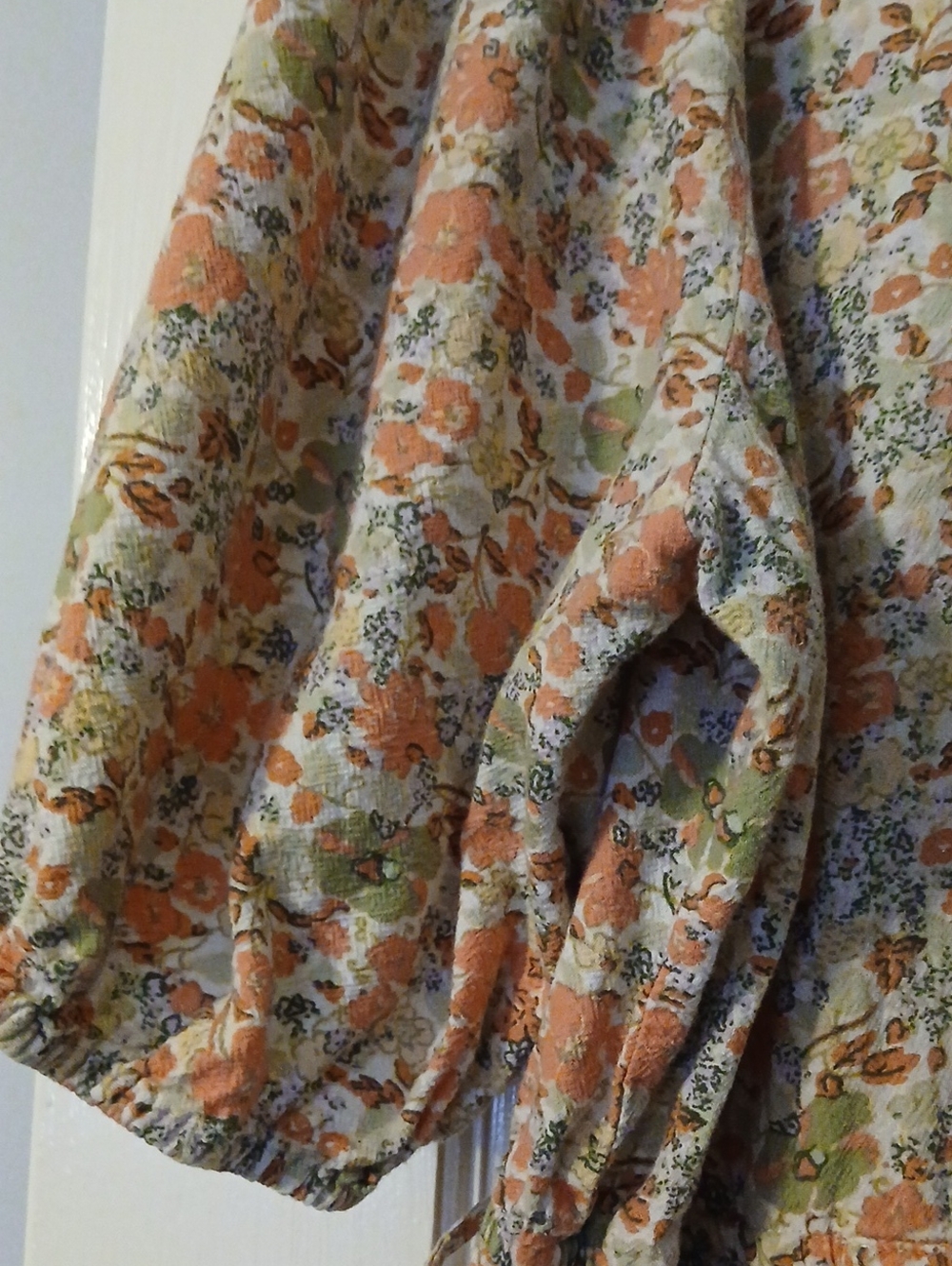 Universal Thread Peach and Olive Floral Button-Up Jumpsuit - Picture 3 of 6